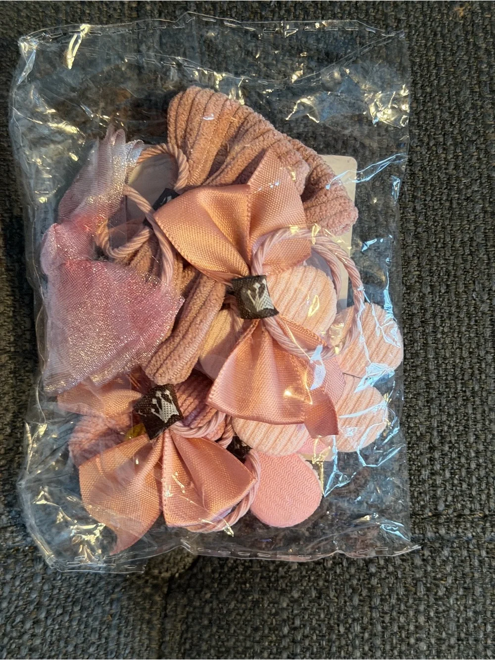 SHEIN Pink Bow & Flower Dog Hair Accessories Set